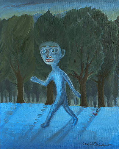 임춘희_밤산책1 Night Walk1, oil on canvas, 27.3x22cm, 2021-2022