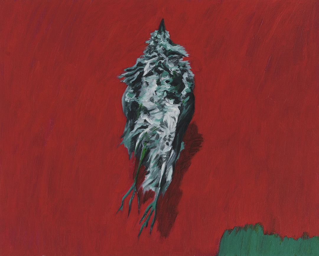 흑표범, Bird 38, 2024, Oil and charcoal on canvas paper, 33x41cm - A-Lounge Contemporary