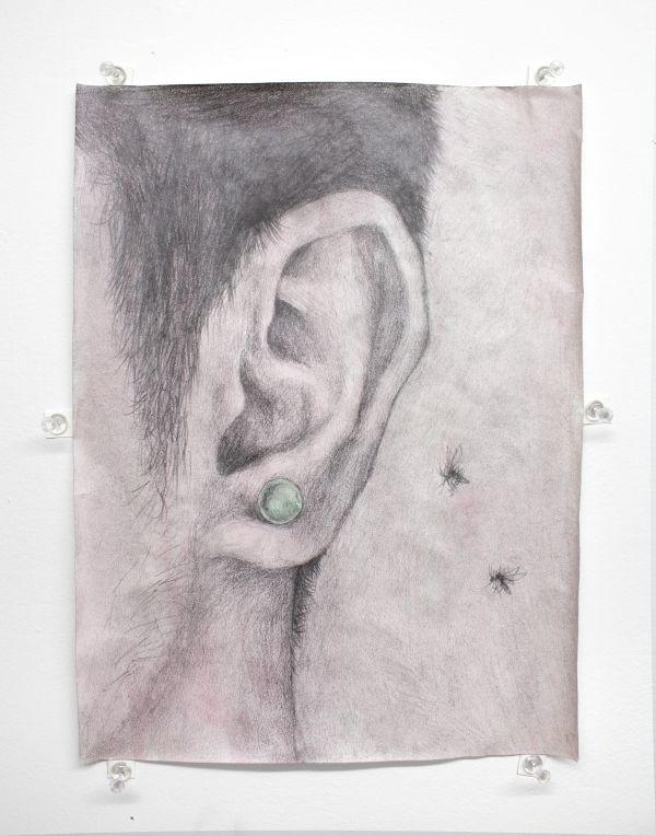 (저화질)Z.T. Nguyen, Sweetblooded, 2022, Graphite and watercolor on paper, 12x9in