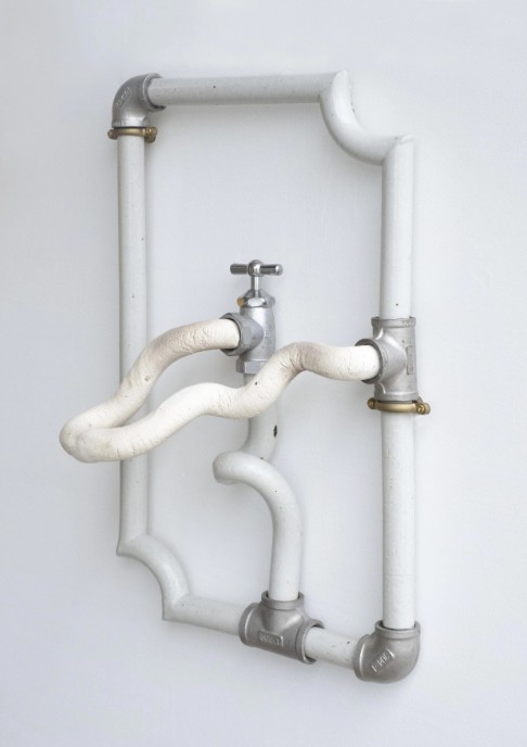 Untitled, 2023, ceramics and found objects, 60 x 35 x 25 cm