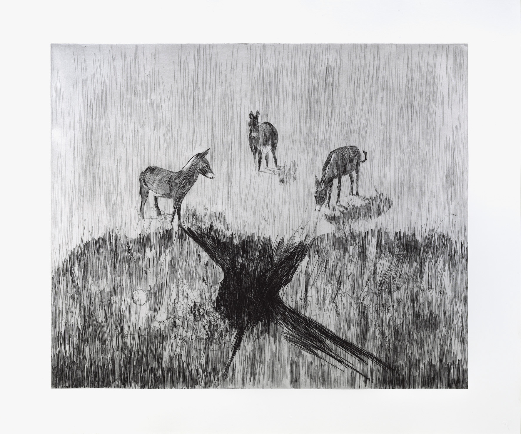 Agnese Galiotto, Lightning, 2025, Etching on paper, Handmade print, ed. 310, 125.0ⅹ150.0cm